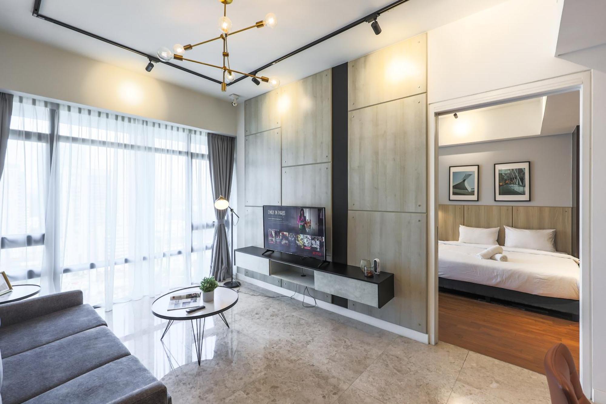 Pangsapuri 双子塔附近 高级泳池 二床 可住四人 大床 Kuala Lumpur