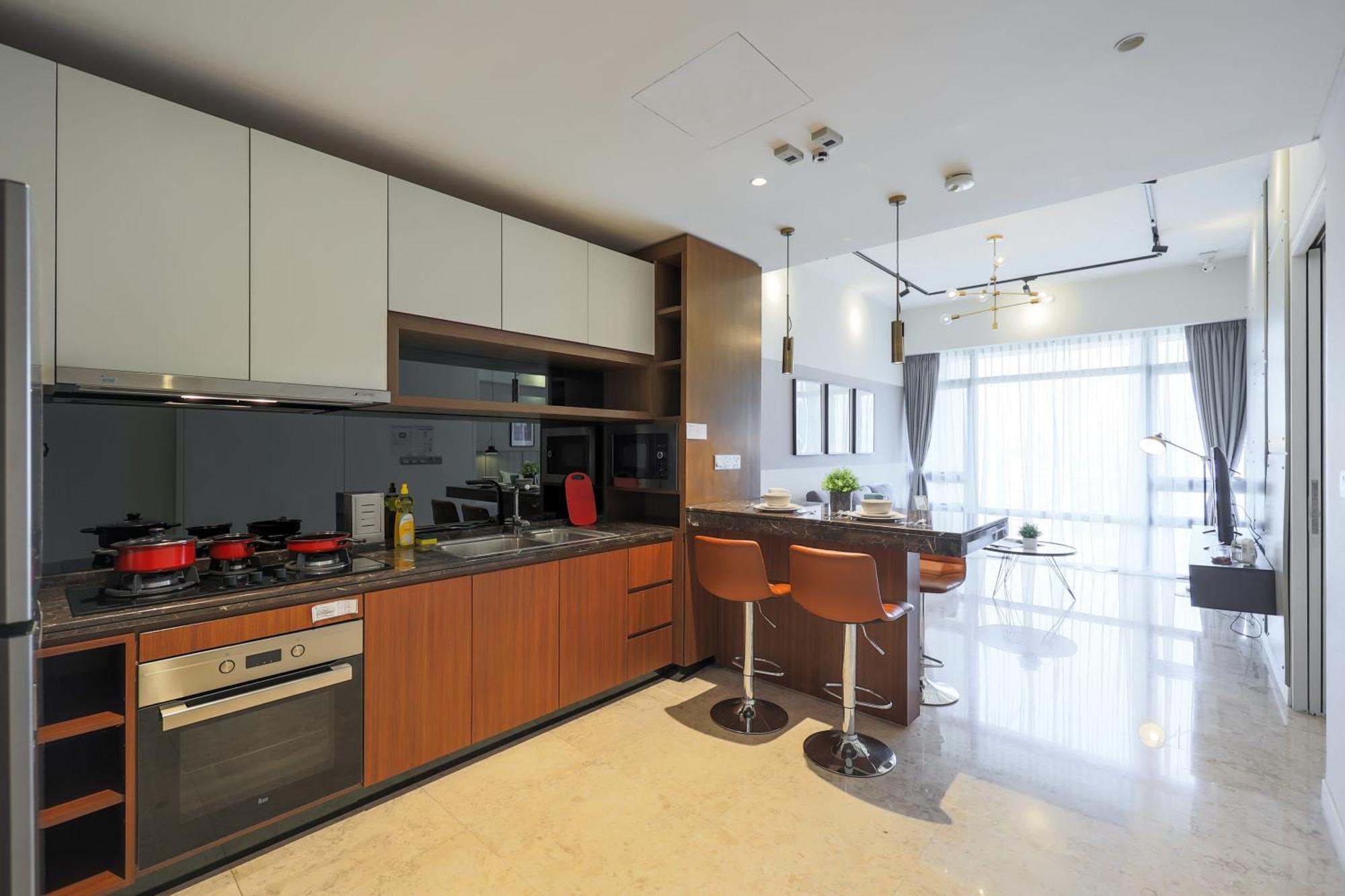 双子塔附近 高级泳池 二床 可住四人 大床 Apartemen Kuala Lumpur